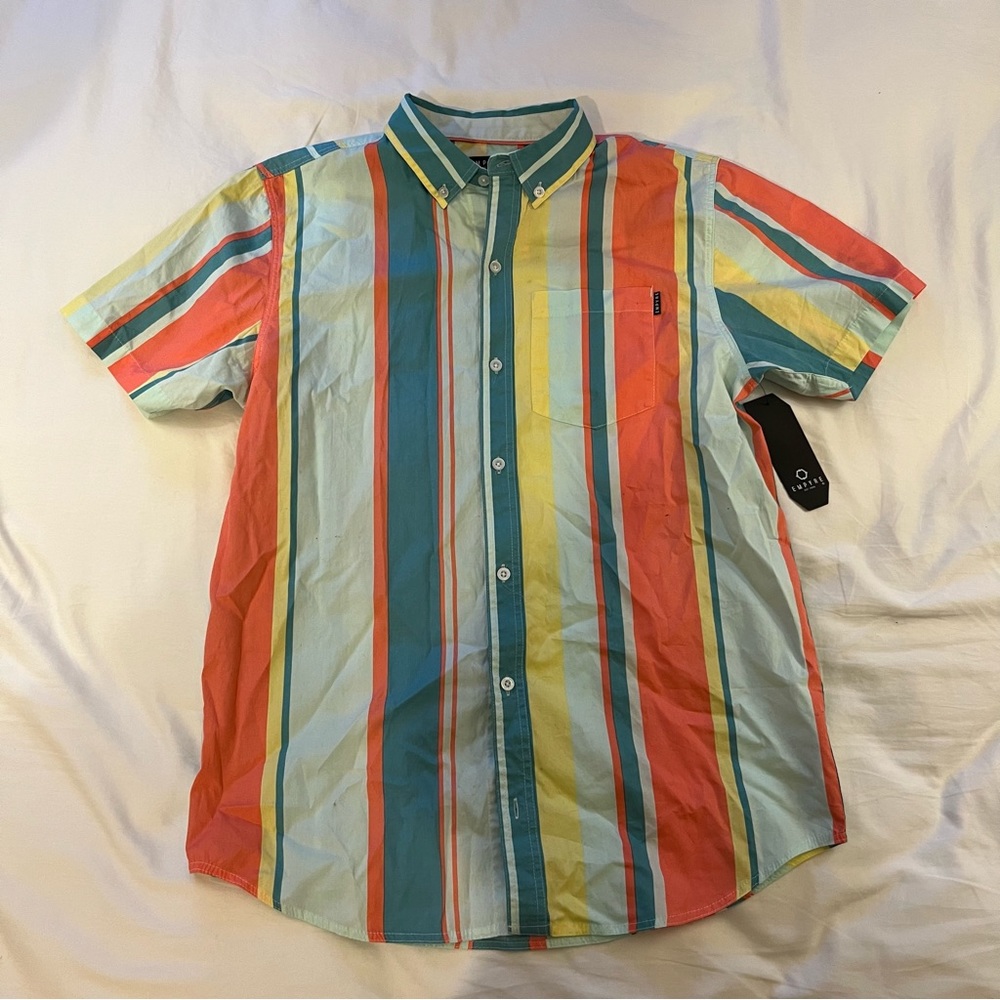 NWT Empyre Colorful Button Up Casual Dress Shirt - M